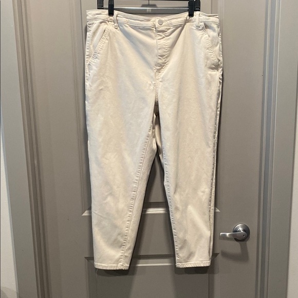 EVRI Light Tan Ankle Pants | Size 16 | Stretch Cotton Blend - Picture 1 of 7